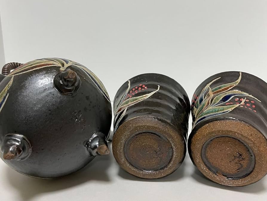 【新品、未使用】やちむん　榕原陶房　仲村実作　急須と湯呑みセット(灰)No.20 Amazon.co.jp: 、沖縄 やちむん 榕原陶房 仲村実作 急須と湯呑み